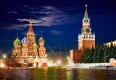 Rudé náměstí v noci, Moskva, Rusko